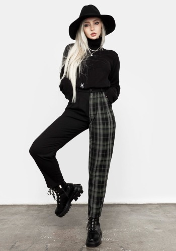 Checkmate High Waist Tapered Trousers | UK 12