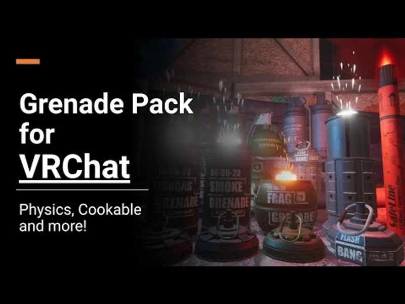 Grenades for VRChat [Military, Physics, Combat, Tactical, Prop, Avatar]