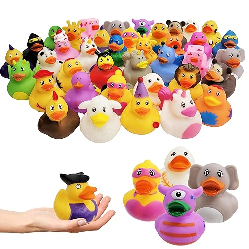 The Dreidel Company Assortment Rubber Duck Toy Duckies for Kids, Bath Birthday Gifts Baby Showers Classroom Incentives, Summer Beach and Pool Activity, 2" (10-Pack) - 10-Pack