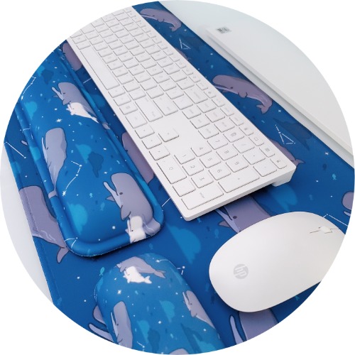 Starry Midnight Deskmats & Wrist Rests - Mouse Wrist Rest (13 x 6.5cm)