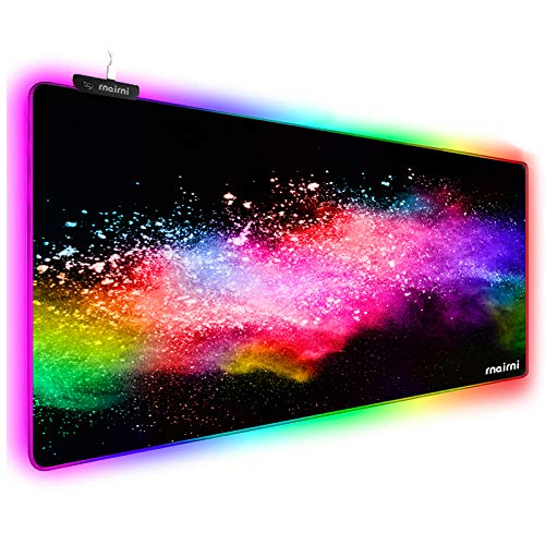 Extended RGB Gaming Mouse Pad, Extra Large Gaming Mouse Mat for Gamer, Waterproof Office DEST Mat with 10 Lighting Mode, for PC Computer RGB Keyboard Mouse - 31.5'' x 11.8" x 4mm (Fantasy) - Fantasy