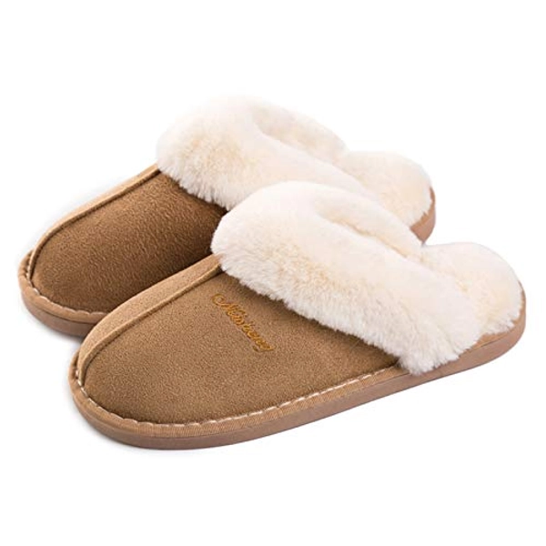 Misolin Damen Herren Hausschuhe Winter Warm Faux Pelz Slipper Weiche Flache Plüsch Pantoffeln rutschfeste Outdoor/Indoor - mit super Qualität