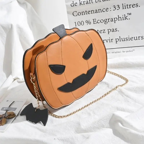 Kawaii Spooky Jack-O-Lantern Pumpkin Bag in New Condition - Orange Pumpkin Bag