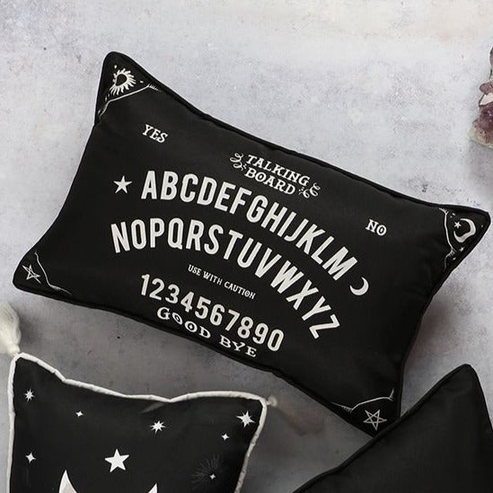 Small Rectangular Black and White Talking Board Cushion