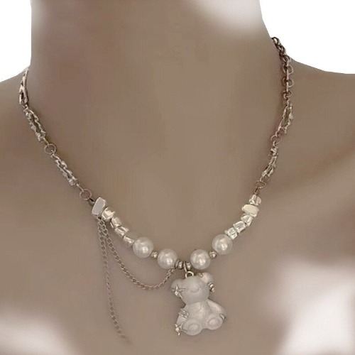 Teddy Bear Goth Chain Necklace - 1