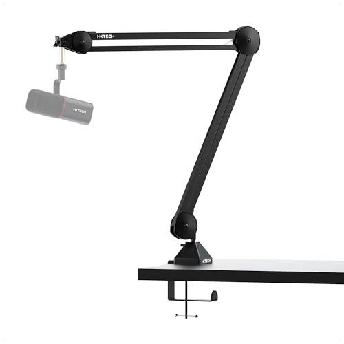 IXTECH Microphone Boom Arm Stand, Heavy Duty Adjustable Mic Stand with Cable Ties, Desk Mount Arm Stand for Gaming Streaming Podcasting (MEDIUM). - High Profile - MEDIUM