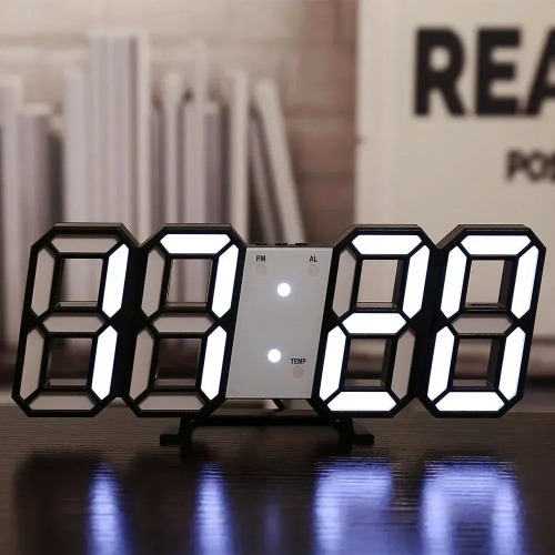 3D Digital Light Up Alarm Clock Wall Decor