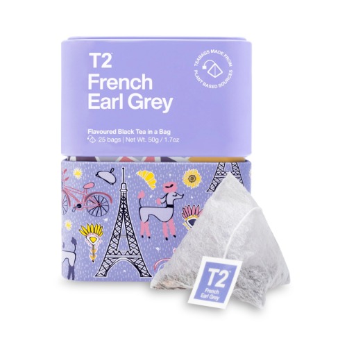 T2 Tea French Earl Grey Black Tea, 25 Count
