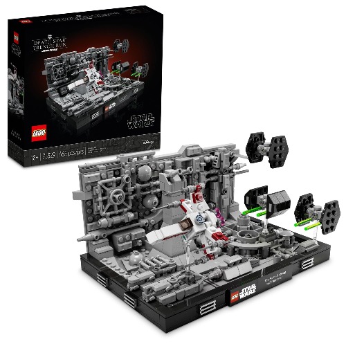 LEGO Star Wars Death Star Trench Run Diorama 75329 Set for Adults, Room Décor Memorabilia Gift with Darth Vader’s TIE Advanced Fighter