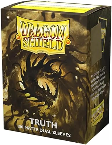 Dragon Shield Dual Sleeves – Matte Truth (Gold) 100 CT – Card Sleeves - Smooth & Tough - Compatible with Pokémon, Magic The Gathering Cards & Digimon MTG TCG OCG & Hockey Cards