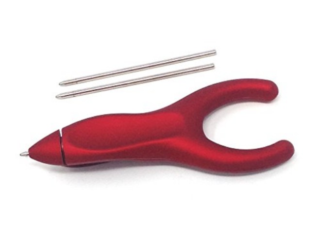 PenAgain Ergo-Sof Retractable Ballpoint Pen with 2 Refills Per Pen, Red, Black Ink