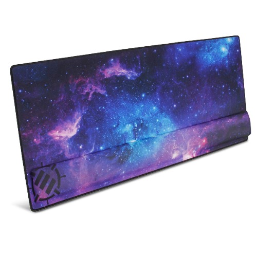 ENHANCE XXL Large Extended Gaming Mouse Pad with 2XL Ergonomic Memory Foam Wrist Rest Support (31.5 x 13.78 x 1 inches) - Anti-Fray Stitching & Soft Cushion Mat Surface for Desk , Office (Galaxy) - Galaxy XXL