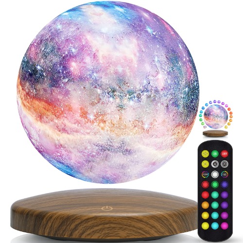 Levitating Galaxy Moon Lamp, DTOETKD 18 Colors 3D Moon Light Floating and Spinning with Remote & Magnetic Dark Base, Room Decor Night Light, Birthday Thanksgiving Christmas Gifts for Kids/Friends - 18 Colors Galaxy- Dark