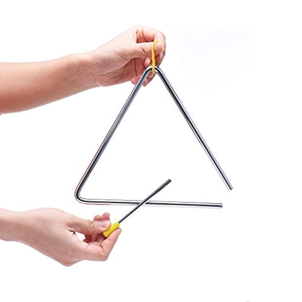 8 Inch Musical Steel Triangle Percussion Instrument With Striker - 8 Inch