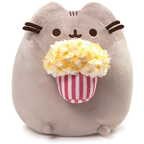 GUND Pusheen Snackables Popcorn Cat Stuffed Plush, Gray, 9.5 in - Gray - Stuffed Plush