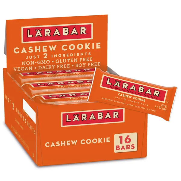 Larabar Cashew Cookie, Gluten Free Vegan Fruit & Nut Bar, 1.7 oz Bars, 16 ct
