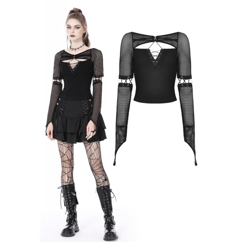 Dark in Love Rebel Girl Net Lace Up Top | L-XL