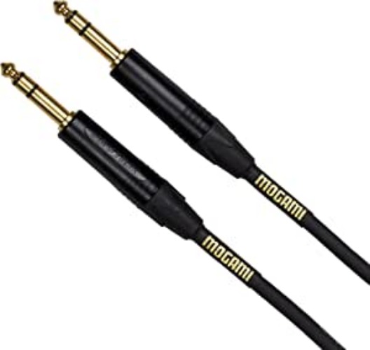 Mogami GOLD TRS-TRS-06 Balanced Audio Patch Cable, 1/4" TRS Male Plugs, Gold Contacts, Straight Connectors, 6 Foot