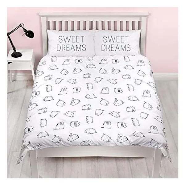 
                            Pusheen Sweet Dreams Design King Size Duvet Cover | Reversible Two Sided Official White Pusheen Bedding Duvet Cover With Matching Pillow Case
                        