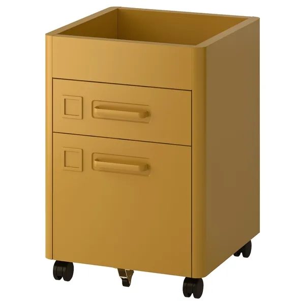 IDÅSEN Drawer unit on castors - golden-brown 42x61 cm