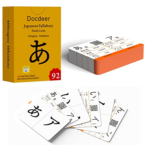 Hiragana and Katakana Syllabary Alphabet Japanese Flash Cards for Beginners - Katakana & Hiragana Flash Cards (Learning Video with Pure Pronunciation) (Classic Edition)