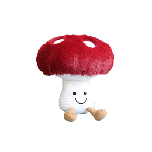 Bestsea Mushroom Plush Cute Mushroom Plushie Stuffed Animals Pillows Home Decor Kids Gift Red Mushroom Pillows Plush 10.2 Inches - Red 10.2IN