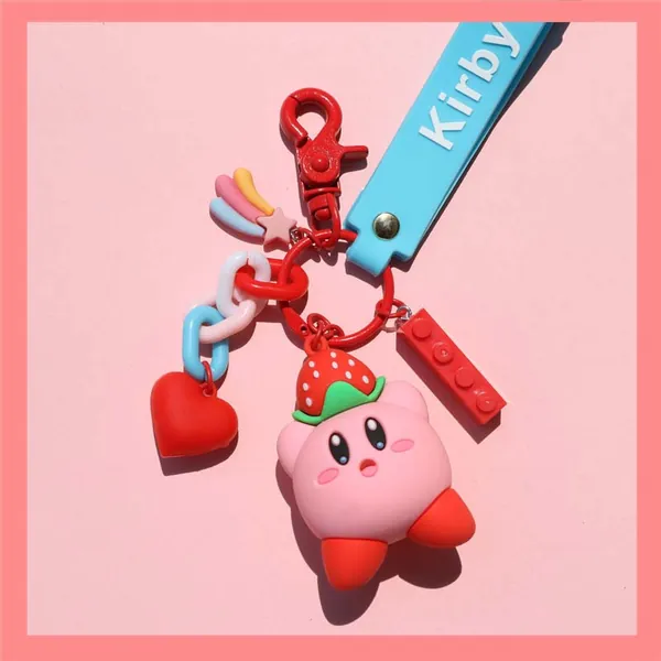 Cute Kirby Keychain Wristlet Lanyard Kawaii Kirby Accessories Kirby Lover Gifts - B