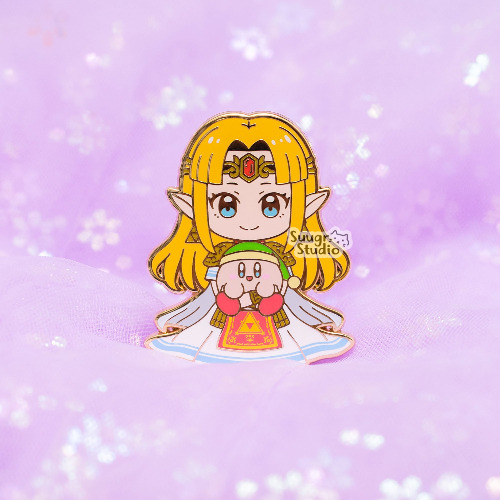 Princess x Poyo (Zelda) Hard Enamel Pin - [A Grade] / Simple Rubber Back