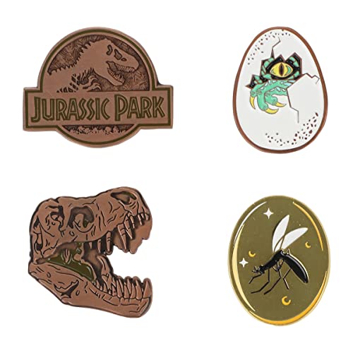 Bioworld Jurassic Park Set of 4 Enamel Pins
