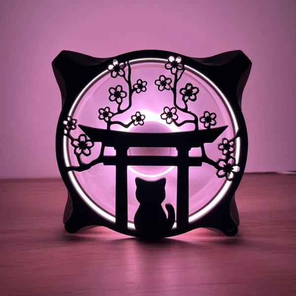 Cat Under Tori - RGB Gaming Computer Fan Shroud/ Grill /Cover - Custom 3D Printed - 120mm