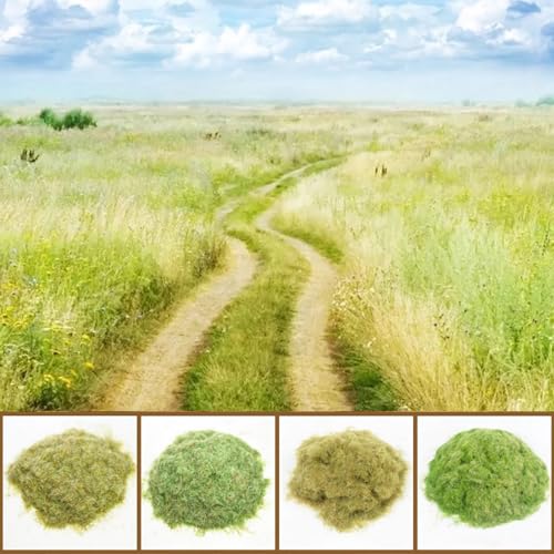 Warmtree 4Pcs Mixed Static Grass Terrain Powder 3mm Diorama Grass Model Grass Diorama Supplies Terrain Model Kit Sand Table Simulation Landscape War Game Miniatures Fairy Garden
