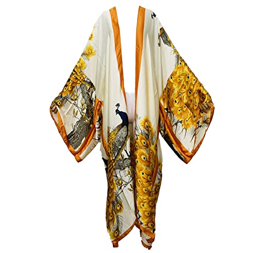 Summer Silk feeling Women bikini Sweet Cardigan stitch Cocktail sexcy Boho African Holiday Maxi Batwing SleeveRobe kaftan - Color