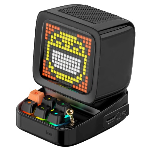 Divoom Ditoo Retro Pixel Art Game Bluetooth Speaker with 16X16 LED App Controlled Front Screen (Black) - Black