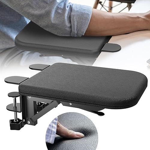 NODOCA Arm Rest for Desk, Ergonomics Wrist Rest, Desk Extender, Soft Sponge Built-in, Comfortable Arm Support for Desk, Wrapped in Eco-Friendly Leather, Foldable Elbow Rest for Desk, Home, Office - Medium - Brown - 1