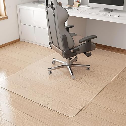 KMAT Office Chair Mat,Easy Glide Hard Wood Tile Floor Mats,Chair Mat for Hardwood Floor,Clear Desk Chair Mat for Home Office Rolling Chair,Heavy Duty Floor Protector -Anti-Slip-35 x55 Rectangular - 35"x55" - For Hard Floor