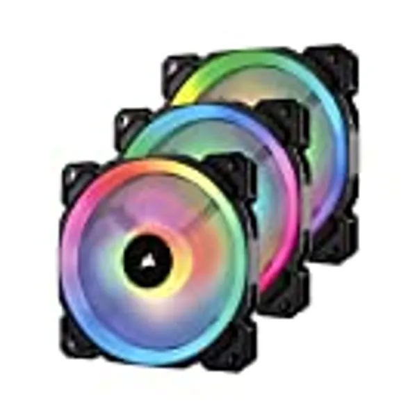 Corsair LL Series LL120 RGB 120mm Dual Light Loop RGB LED PWM Fan 3 Fan Pack with Lighting Node Pro (CO-9050072-WW)