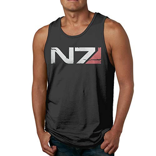 Mass Effect N7 Armour Logo Men's Tank Top Shirt Design Athletic Tank Tops for Fitness Exercise - X-Large - Black