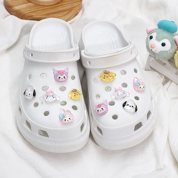 10 Stück Cartoon glänzende Schuh Charms, transparente Bling Kawaii Charms, Anime Glitzer Schnalle für Schuhe, schöne Krokodil Schuh Charm Lieferungen