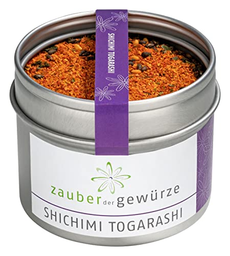 Zauber der Gewürze Shichimi Togarashi - Nanami Togarashi, japanische leicht scharfe Gewürzmischung aus sieben Gewürzen für Miso-Suppe, Udon-Nudeln, Yakitori-Spieße, Sushi oder Reisgerichte, 50 g - Shichimi Togarashi