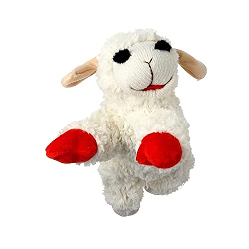 Multipet INTERNATIONAL 843140 Lambchop Plush Squeak Toy Mini for Pets, 6-Inch, White, Small - White - 6" Mini