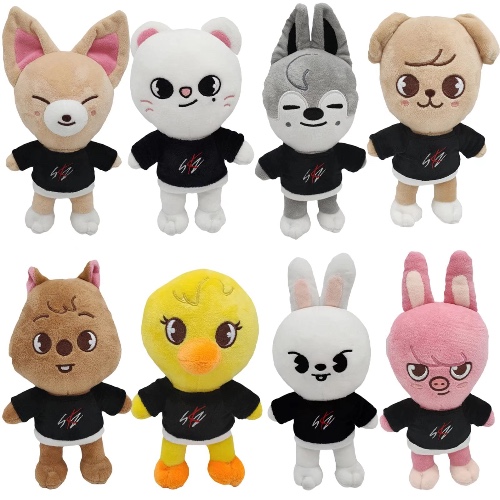 YJYP Kpop Stray Kids Skzoo Plush Dolls Felix Hyunjin Bnagchan Changbin Home Sofa Desk Decor Souvenir - All One Size