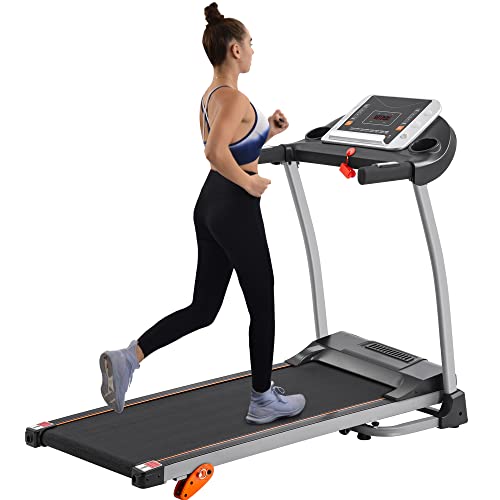Merax Foldable Electric Treadmill 2.5HP Motorized Running Machine with 12 Perset Programs 300LBS Weight Capacity Walking Jogging Treadmill for Office Home Gym Workout with Incline - Black/Grey