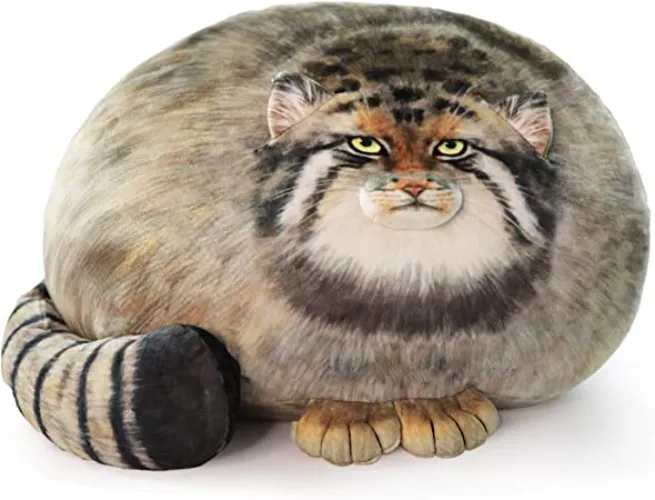 Cat Plush Body Pillow, Fox Plush Pillow, Raccoon Plush Pillow, Cute Stuffed Animals Soft Plushies, Kitten Plush Throw Pillow Doll Big Plush Toys Gift for Girls Boys Girlfriend (Steppe Cat - 45cm/18in) - Steppe Cat - 45cm/18in
