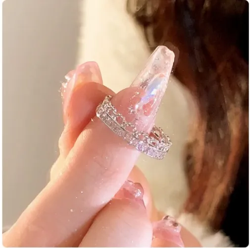 2023 Fashion Heart Vintage Love Rings for Women INS Punk Gothic Open Geometric Finger Rings Wedding Party Trendy Girls Jewelry