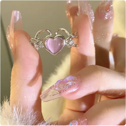 2023 Fashion Heart Vintage Love Rings for Women INS Punk Gothic Open Geometric Finger Rings Wedding Party Trendy Girls Jewelry - AliExpress 