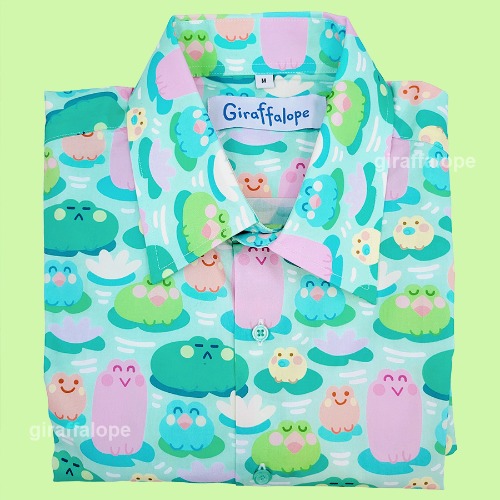 Frog Friends Button-Up Tee | S