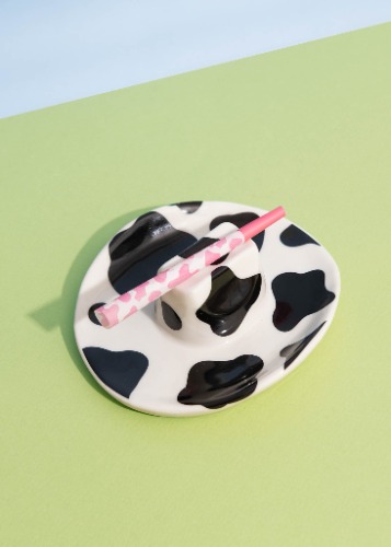COWBOY HAT ASHTRAY - COW PRINT