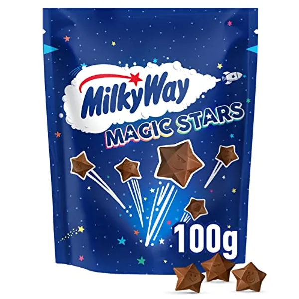 Milky Way Magic Stars Milk Chocolate Pouch, Movie Night Snacks & Chocolate Gifts, 100 g