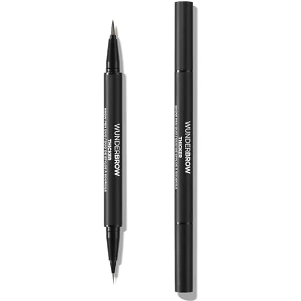Thicker Brow Pen Duo, Dual Ended Pen, Vegan & Cruelty Free (Black/Brown)