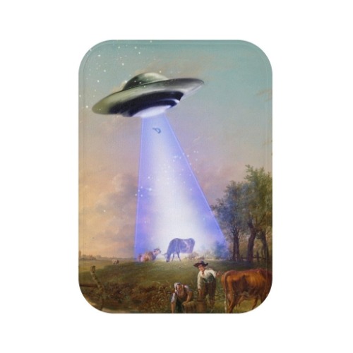 UFO Abducting Cow Bath Mat Home Accents - 24" × 17"